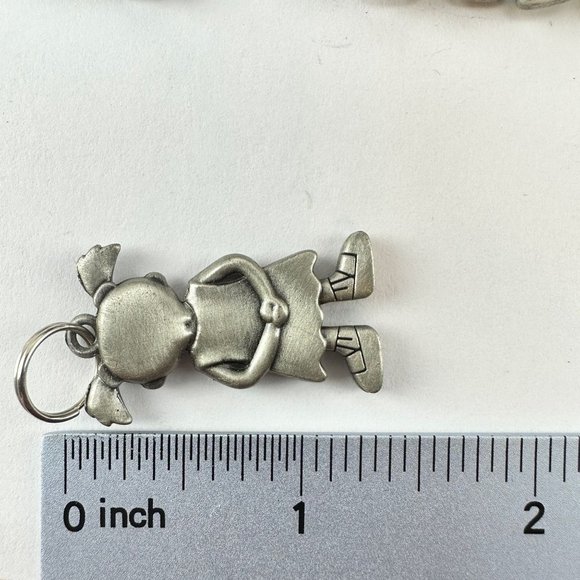 Ganz Silver Tone Charm Pendant Little Girl "O" Monogram Initial Letter - Picture 2 of 3